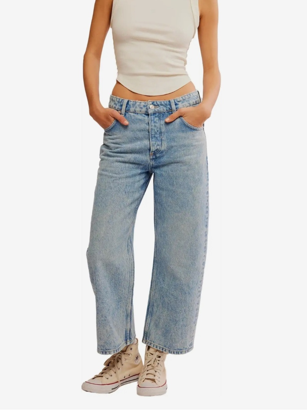 We The Free FP Deep Trance Dropped Boyfriend in Sweet Dreams Light Wash Women 25